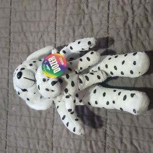 Two stuffed Animal-Dalmation mom and pup and Russ Berrie Black kitty Shadow